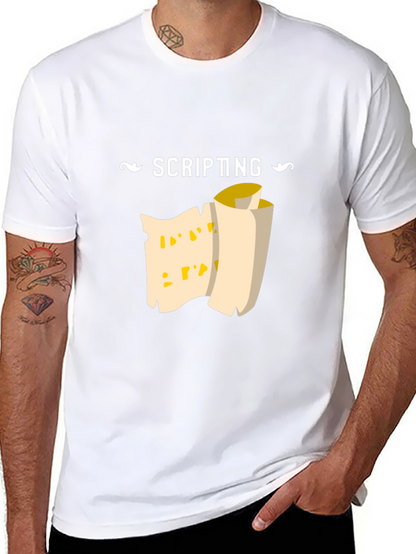 Scripting Scroll Graphic Tee - Black Cotton Comfort