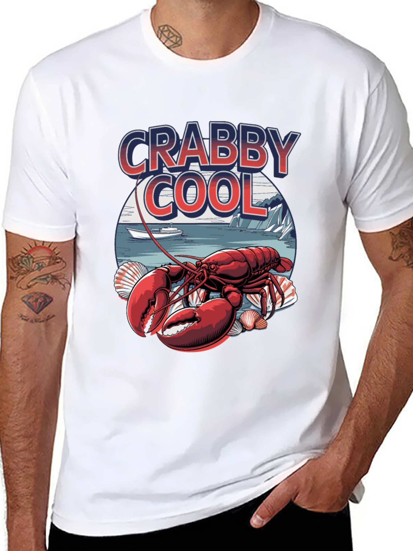 Crabby Cool Lobster Graphic T-Shirt -  Unique Summer Style