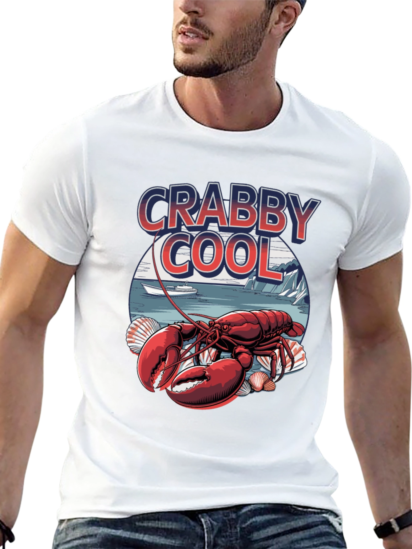 Crabby Cool Lobster Graphic T-Shirt -  Unique Summer Style