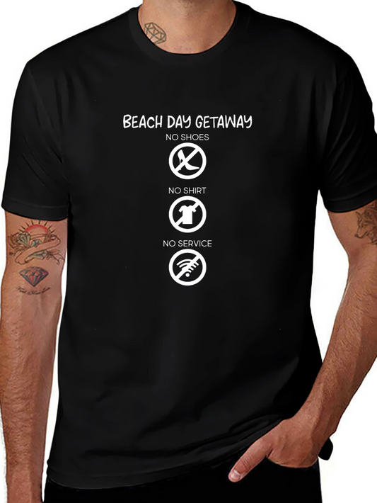 Beach Day Getaway T-Shirt: No Shoes No Shirt No Service