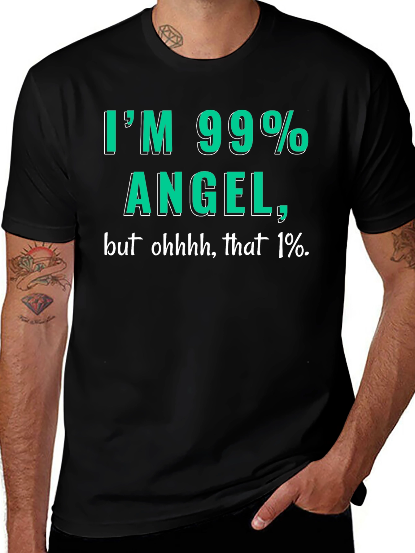 99% Angel Mens T-Shirt - Funny Graphic Tee