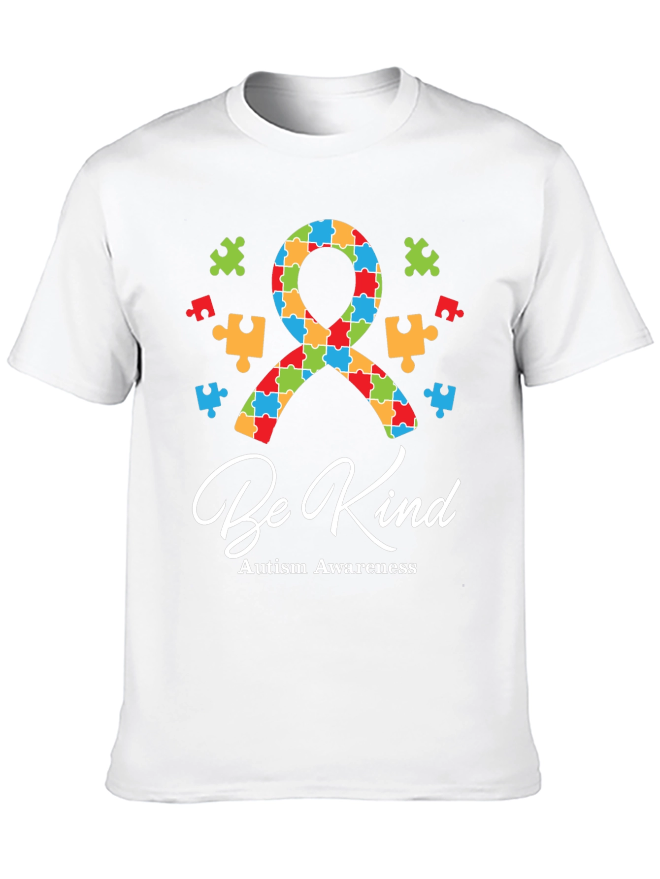 Be Kind Autism Awareness Puzzle Ribbon Graphic Tee