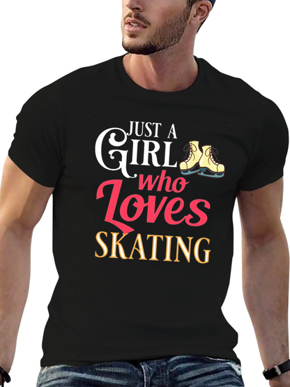 Just a Girl Who Loves Skating Graphic T-Shirt