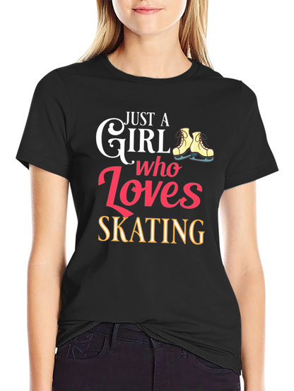 Just a Girl Who Loves Skating Graphic T-Shirt
