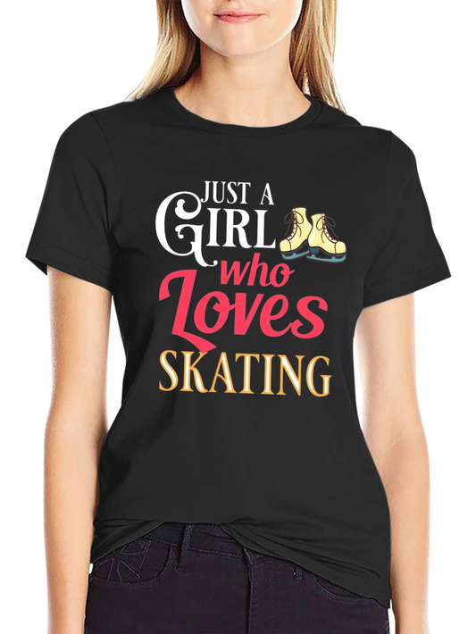 Just a Girl Who Loves Skating Graphic T-Shirt