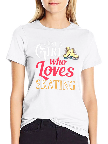 Just a Girl Who Loves Skating Graphic T-Shirt
