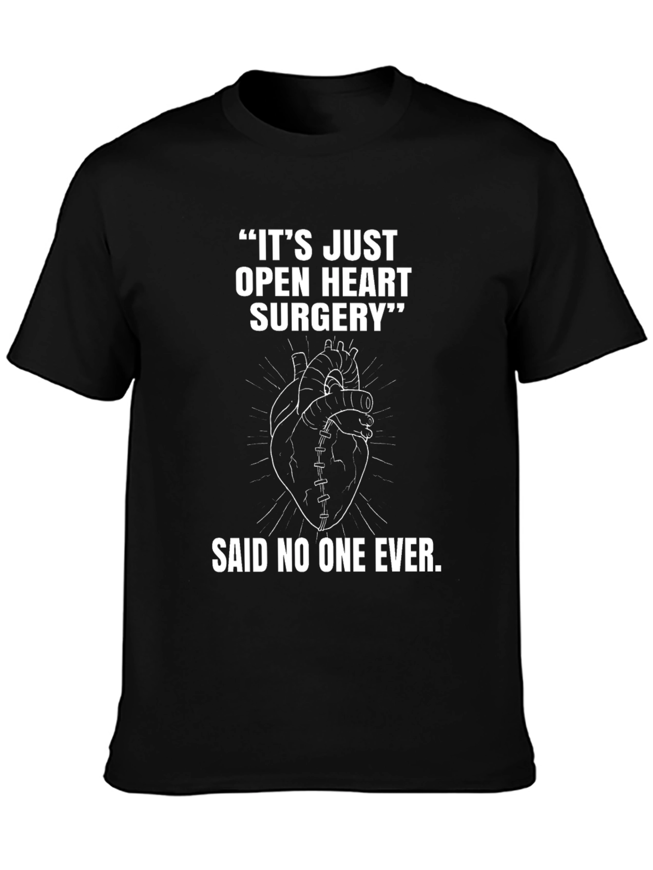 Open Heart Surgery Graphic Tee - Black Cotton
