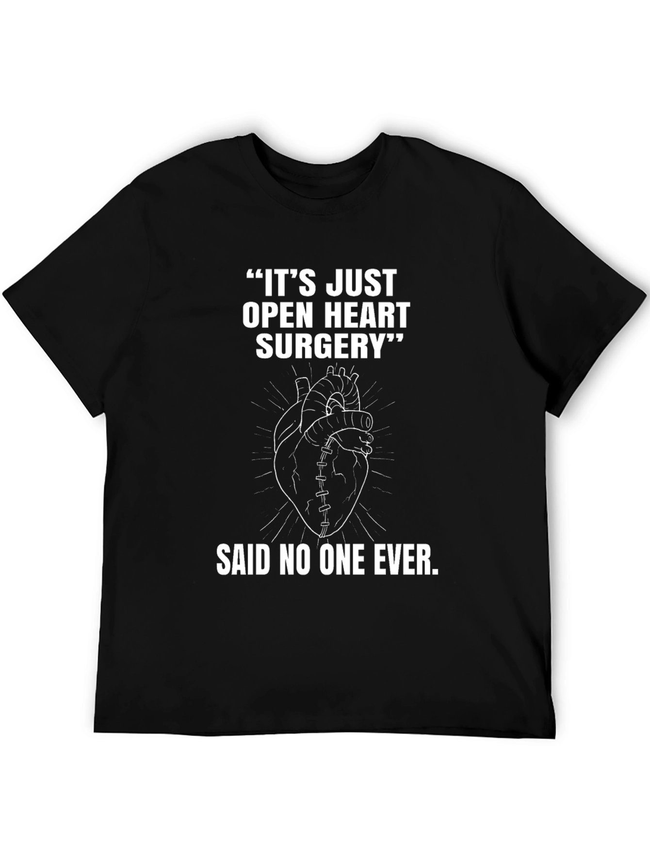 Open Heart Surgery Graphic Tee - Black Cotton