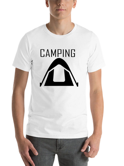Camping Tent Graphic T-Shirt - Black
