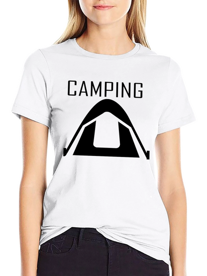 Camping Tent Graphic T-Shirt - Black