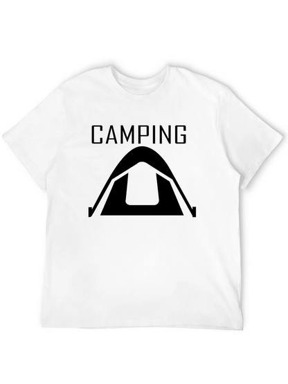 Camping Tent Graphic T-Shirt - Black