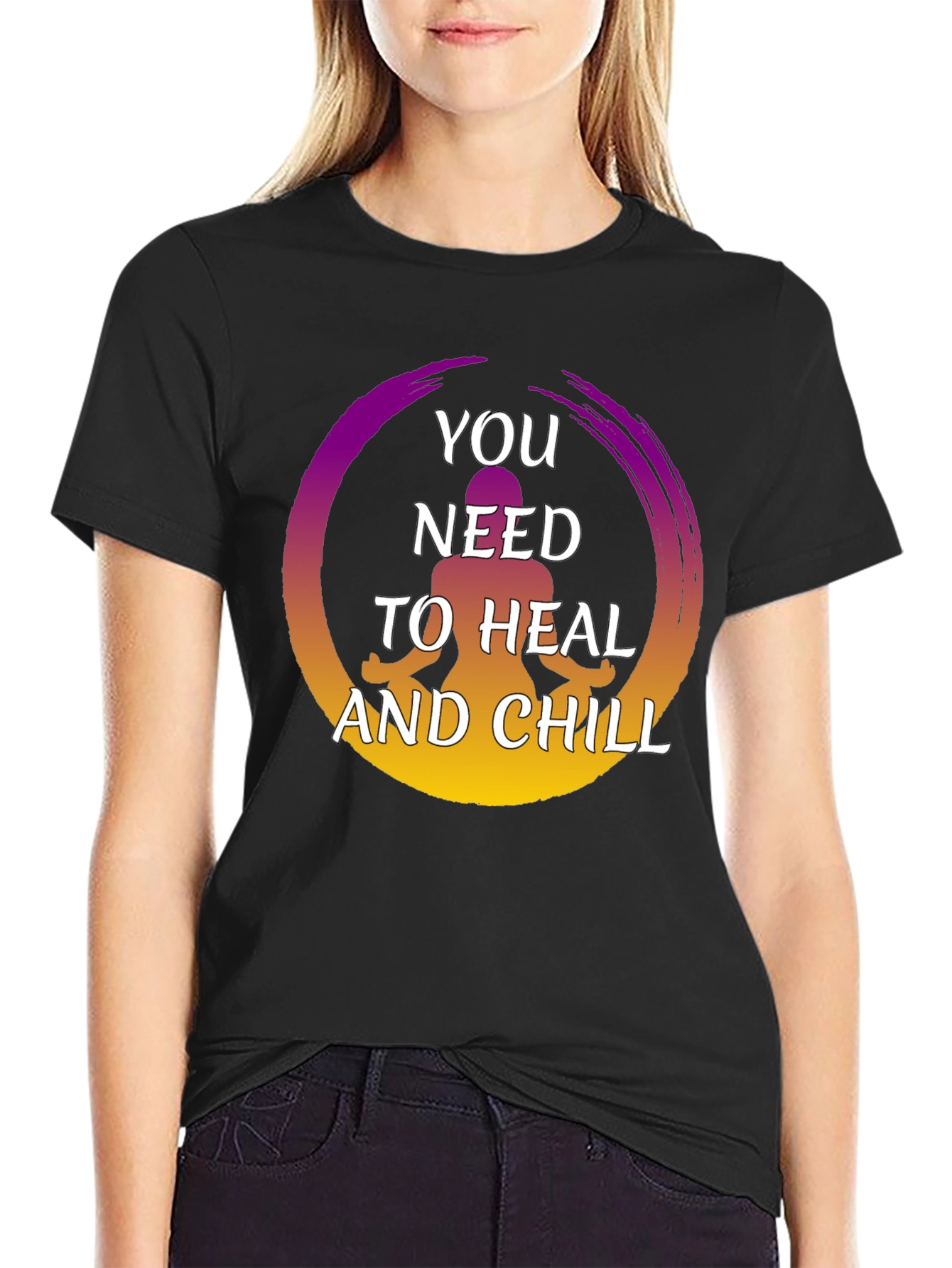Heal and Chill Graphic Tee - Zen Meditation Shirt