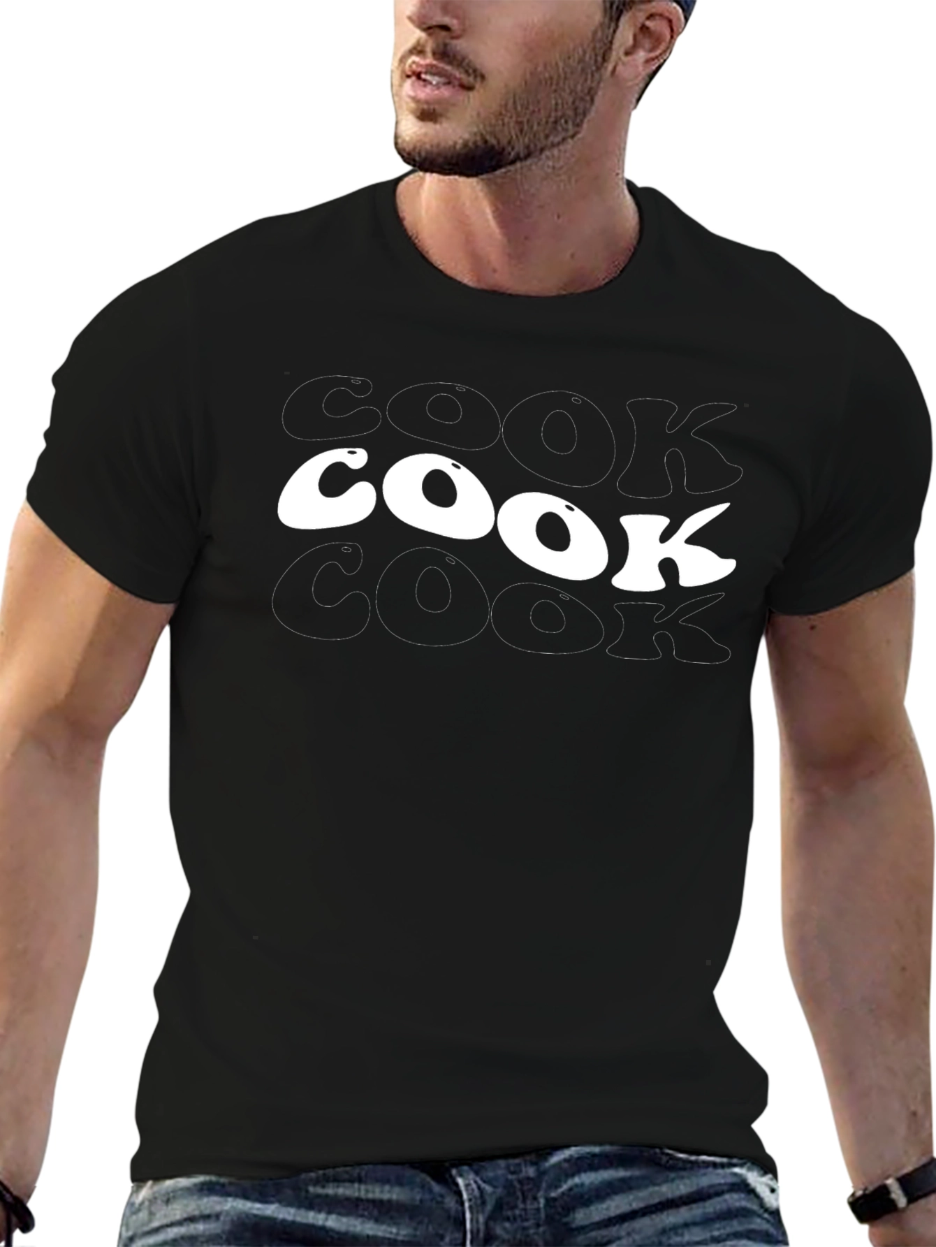 Cook Graphic Tee - Black Casual T-Shirt