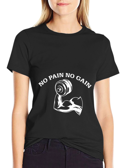 No Pain No Gain Graphic Tee - Black Gym Shirt