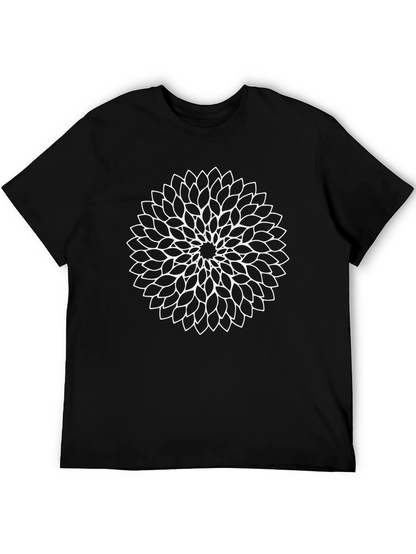 Floral Mandala Graphic Black Tee