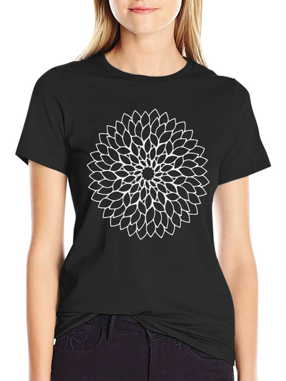 Floral Mandala Graphic Black Tee
