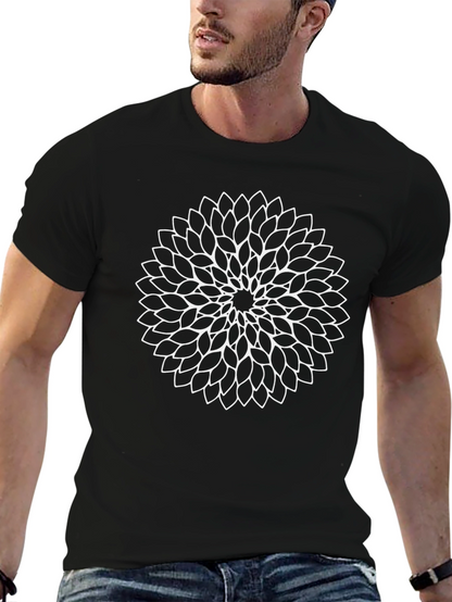 Floral Mandala Graphic Black Tee