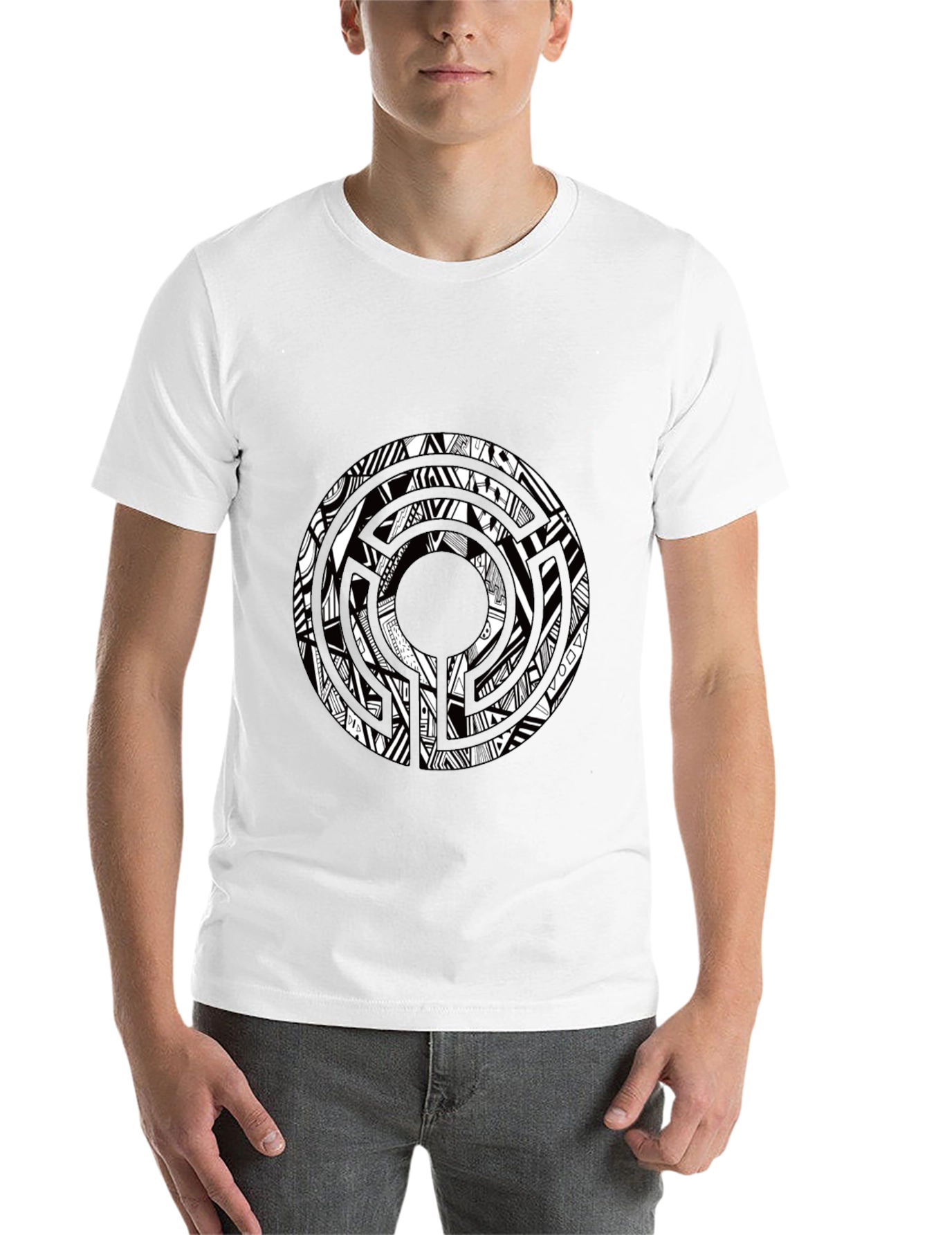 Abstract Graphic Print Crew Neck T-Shirt