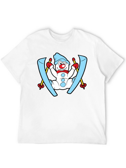 Snowman Skier Black T-Shirt