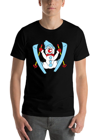 Snowman Skier Black T-Shirt