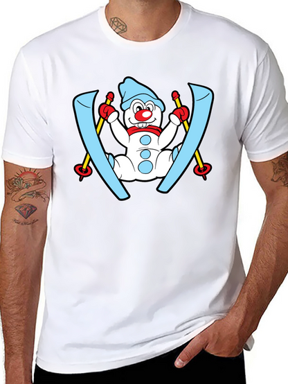 Snowman Skier Black T-Shirt