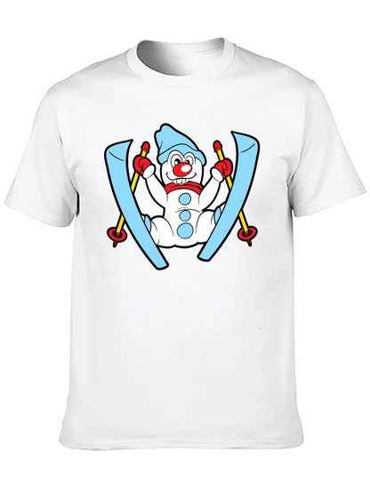 Snowman Skier Black T-Shirt