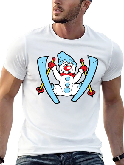 Snowman Skier Black T-Shirt