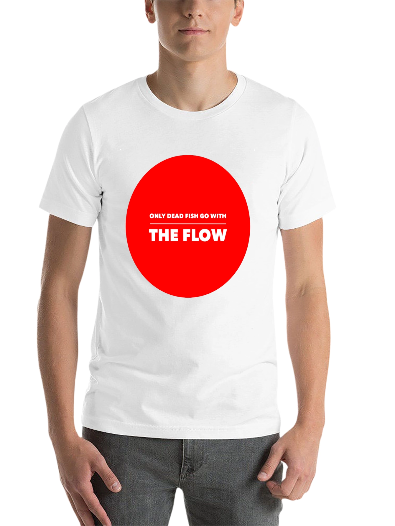 Only Dead Fish Go With The Flow Graphic Tee
