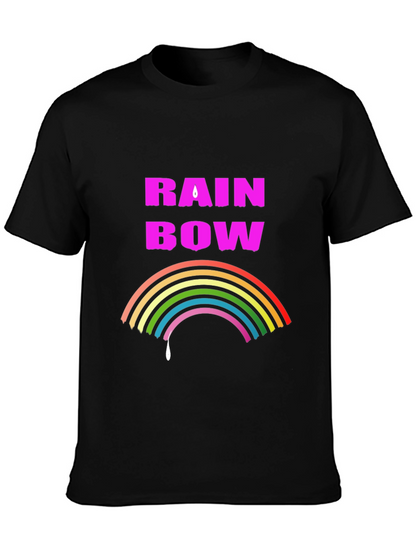 Rainbow Drip Graphic Tee - Stylish Black T-Shirt