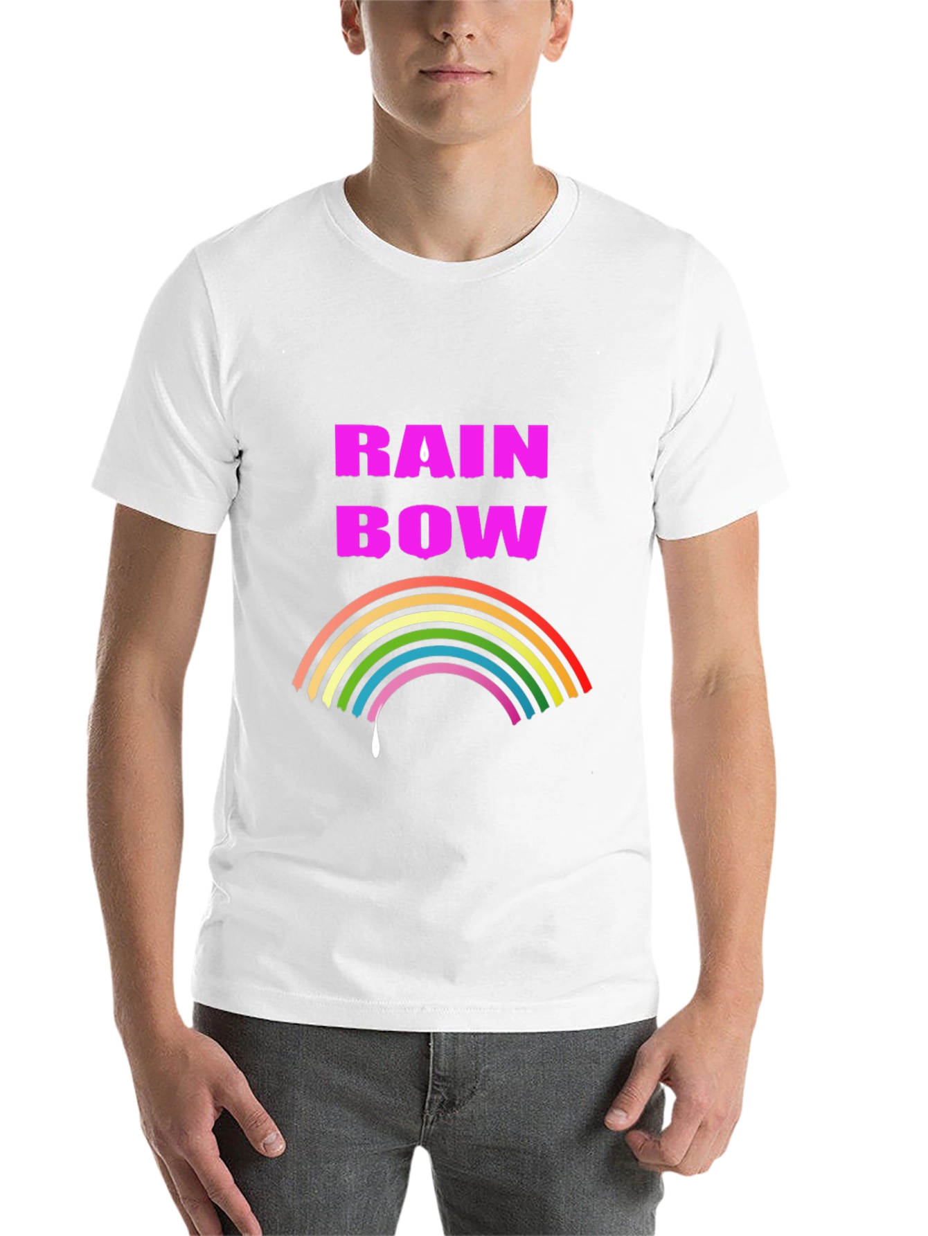 Rainbow Drip Graphic Tee - Stylish Black T-Shirt