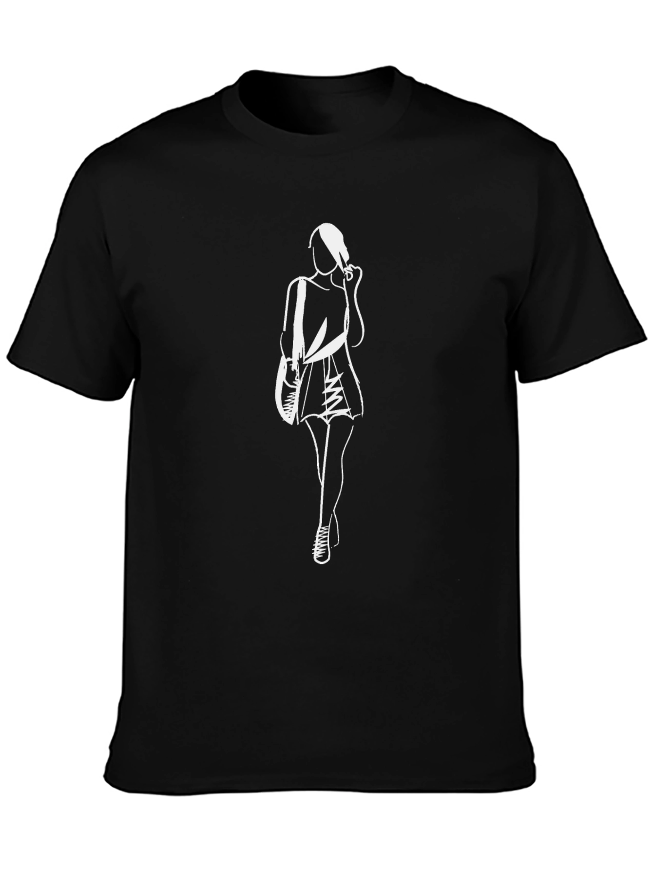 Modern Silhouette Graphic Tee - Black
