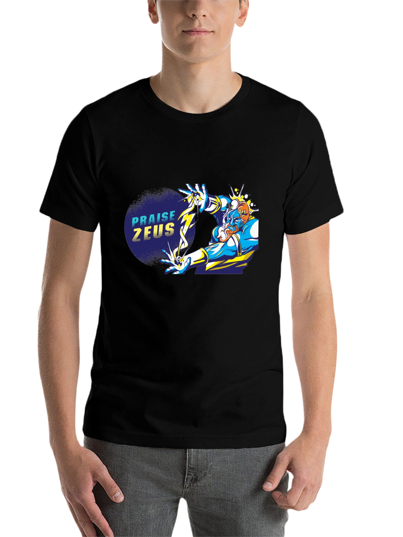 Praise Zeus Black Graphic Tee