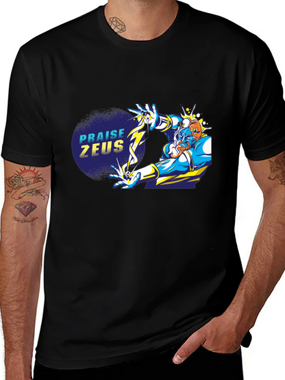 Praise Zeus Black Graphic Tee