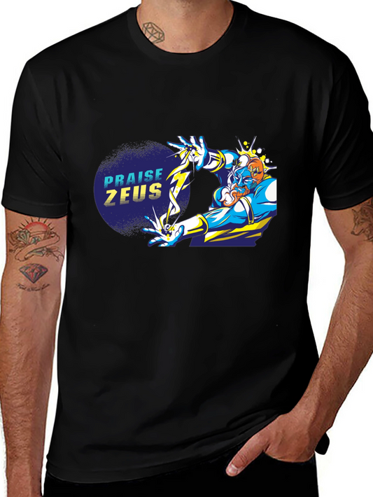 Praise Zeus Black Graphic Tee
