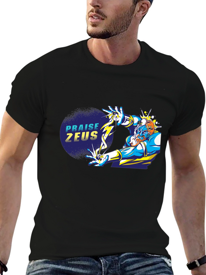 Praise Zeus Black Graphic Tee