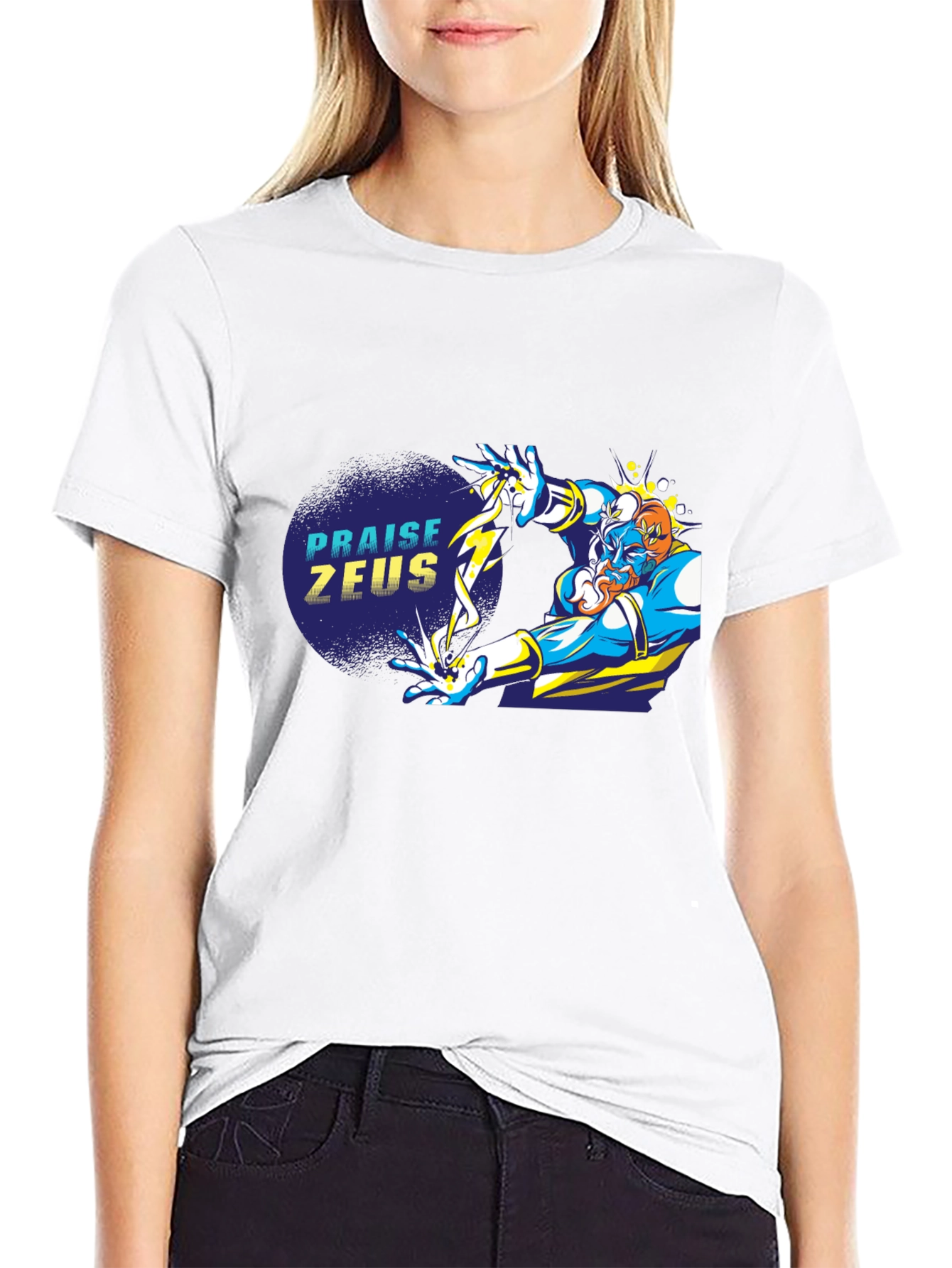 Praise Zeus Black Graphic Tee