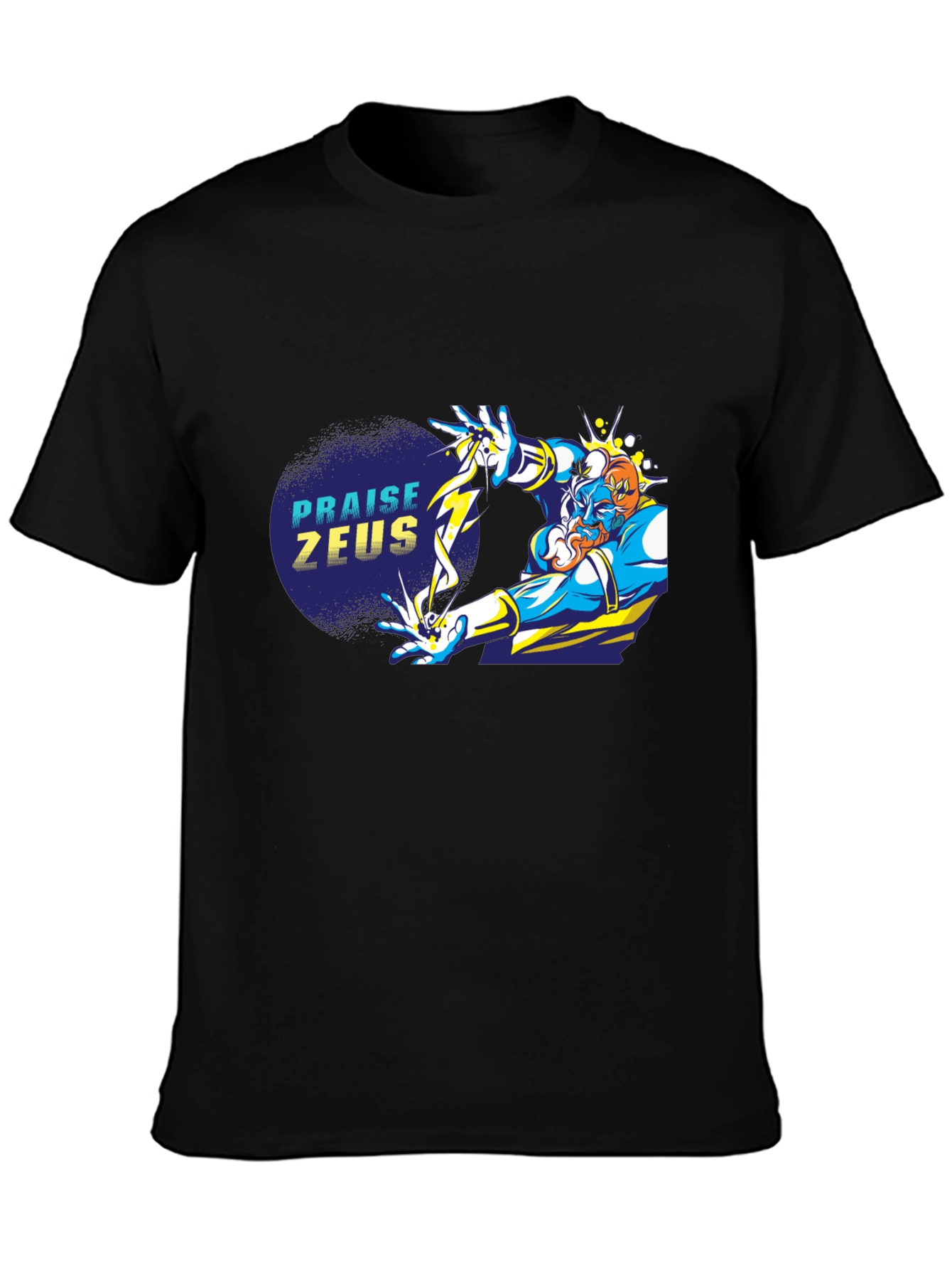 Praise Zeus Black Graphic Tee