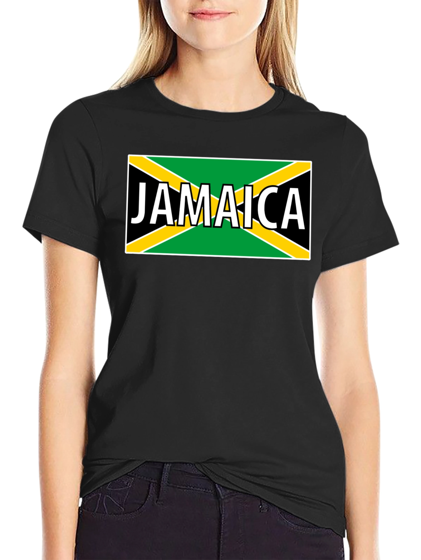 Jamaica Flag Graphic Black T-Shirt