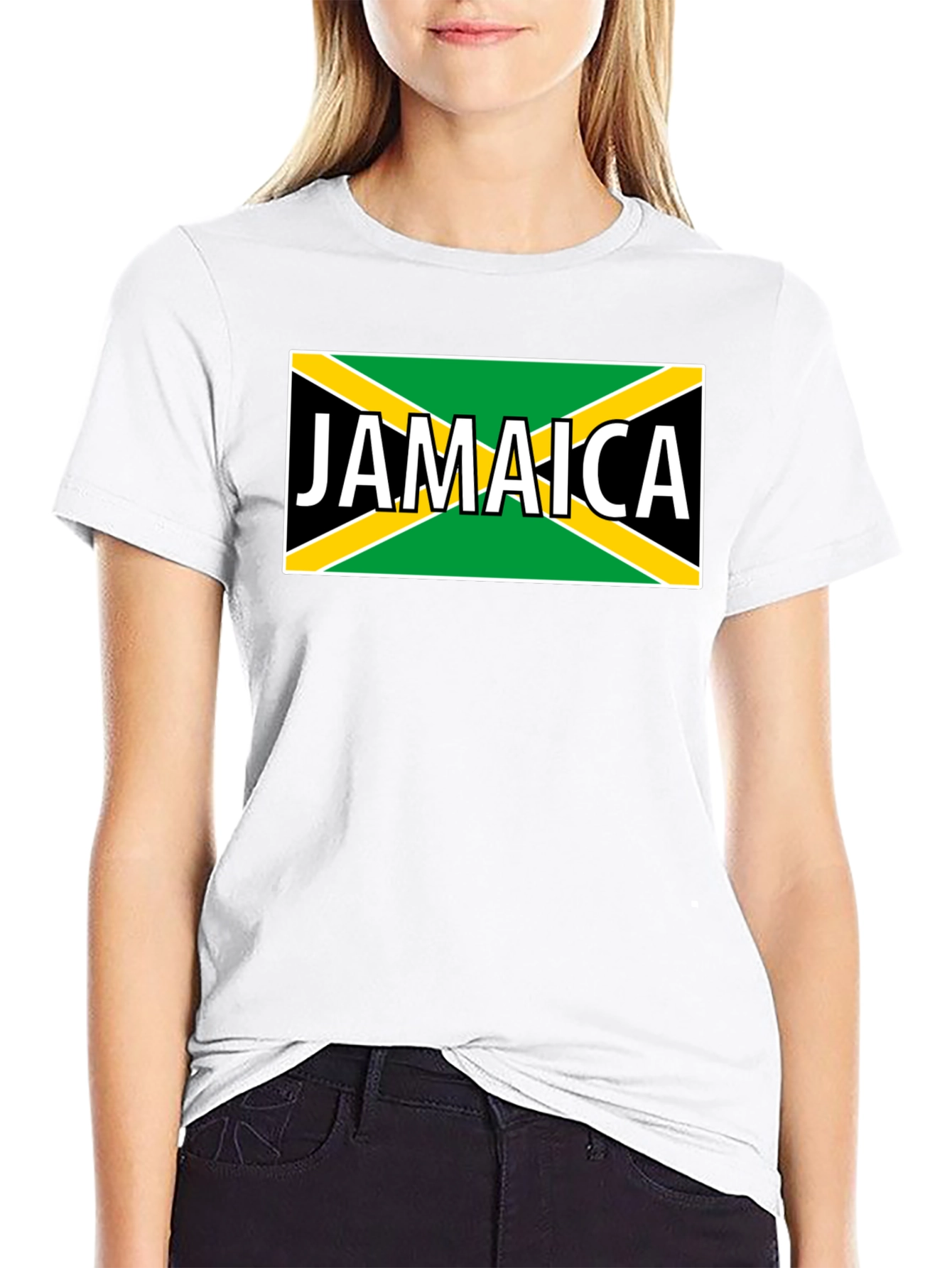 Jamaica Flag Graphic Black T-Shirt