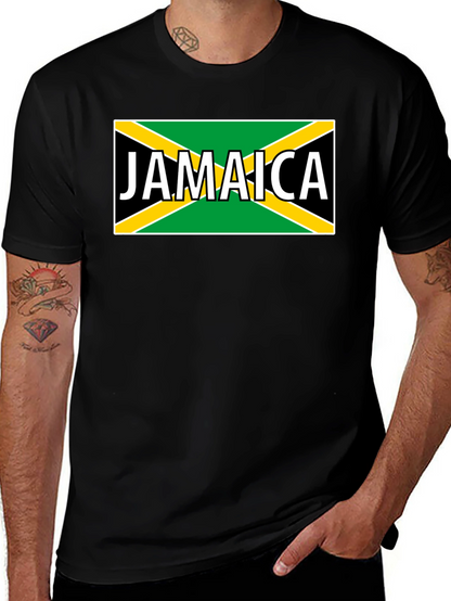 Jamaica Flag Graphic Black T-Shirt