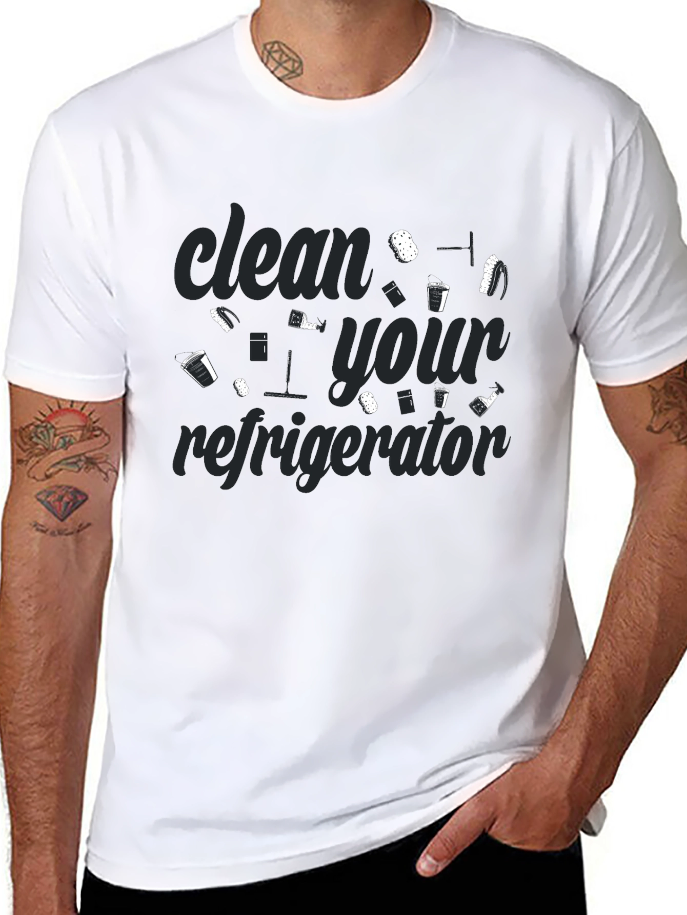 Clean Your Refrigerator Graphic Tee - Black