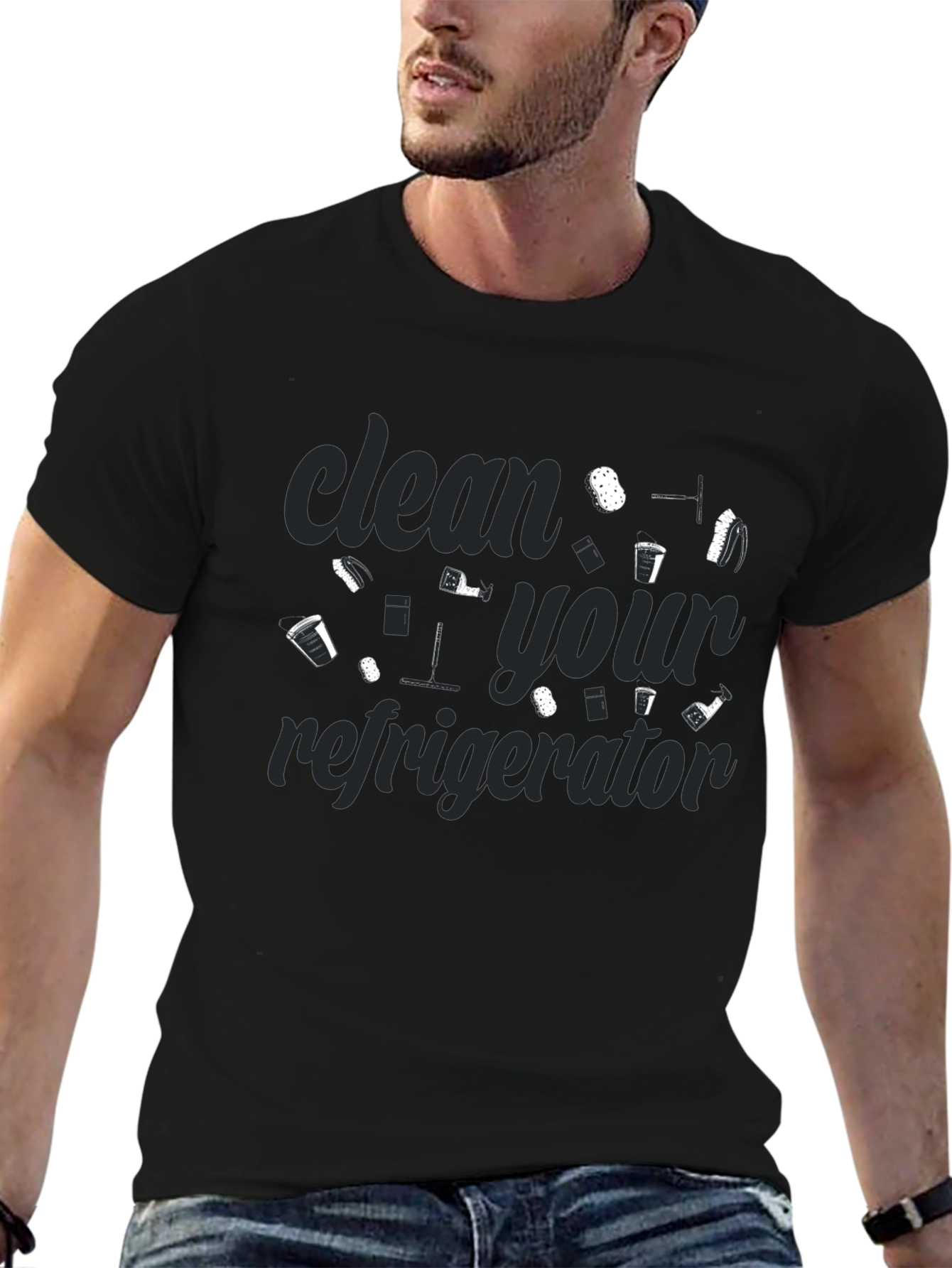 Clean Your Refrigerator Graphic Tee - Black