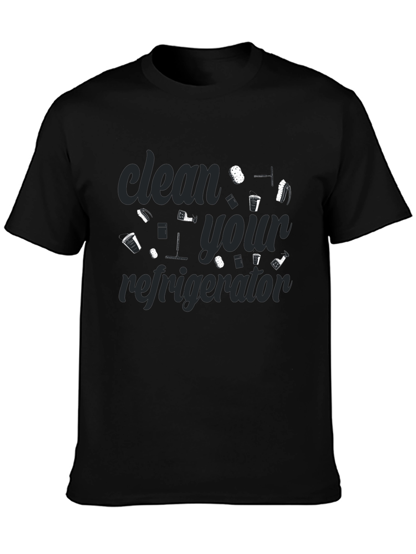Clean Your Refrigerator Graphic Tee - Black