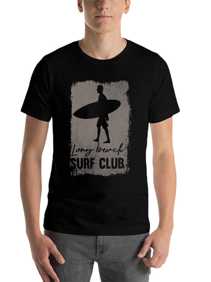 Long Beach Surf Club Black Graphic T-Shirt