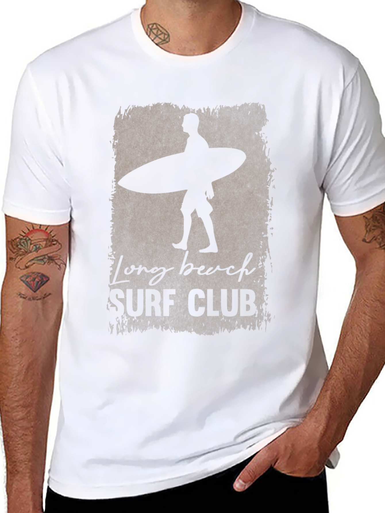 Long Beach Surf Club Black Graphic T-Shirt