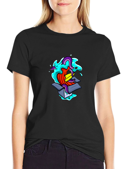 Mens Black Graphic T-Shirt - Box Creature