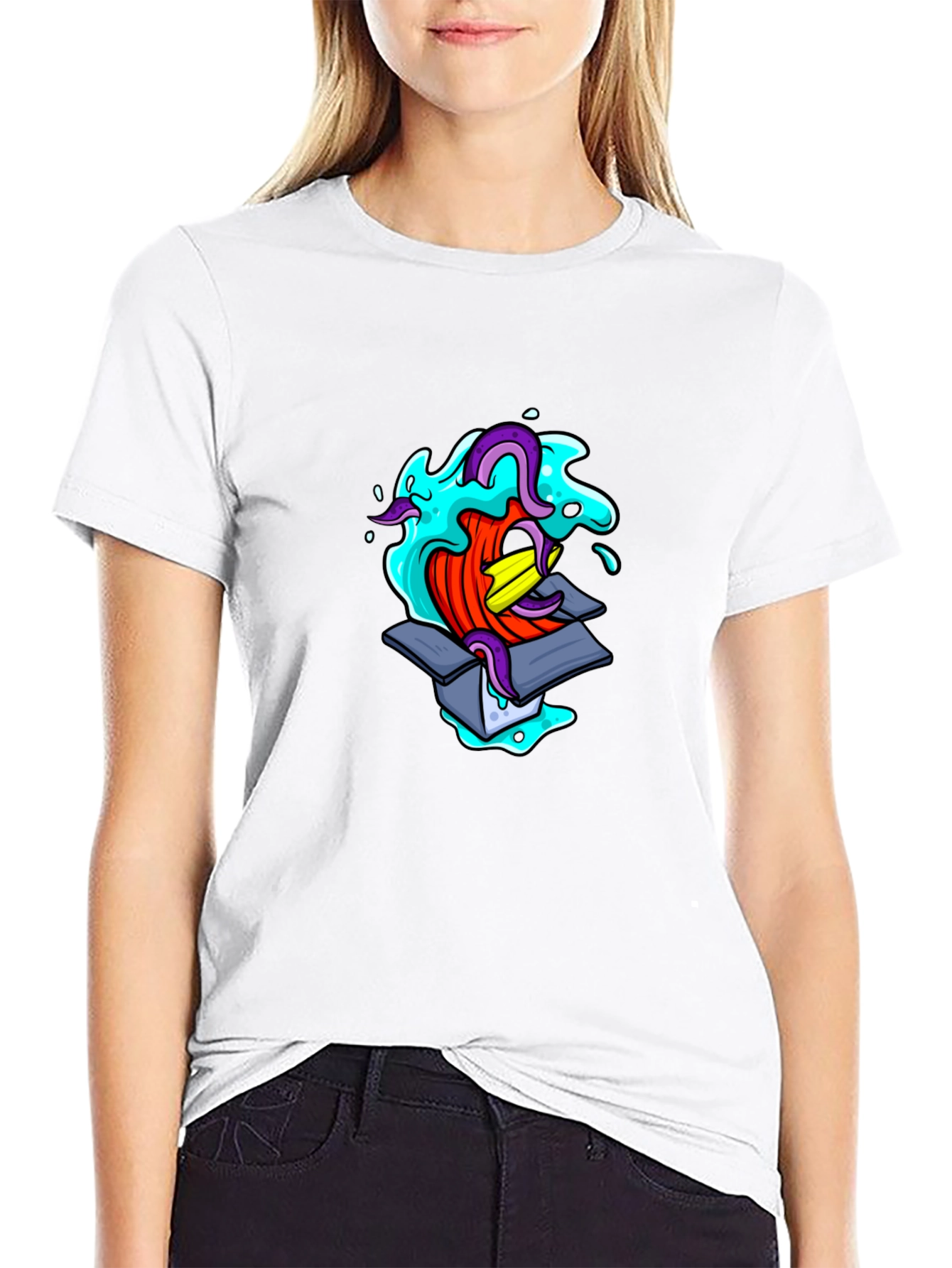 Mens Black Graphic T-Shirt - Box Creature