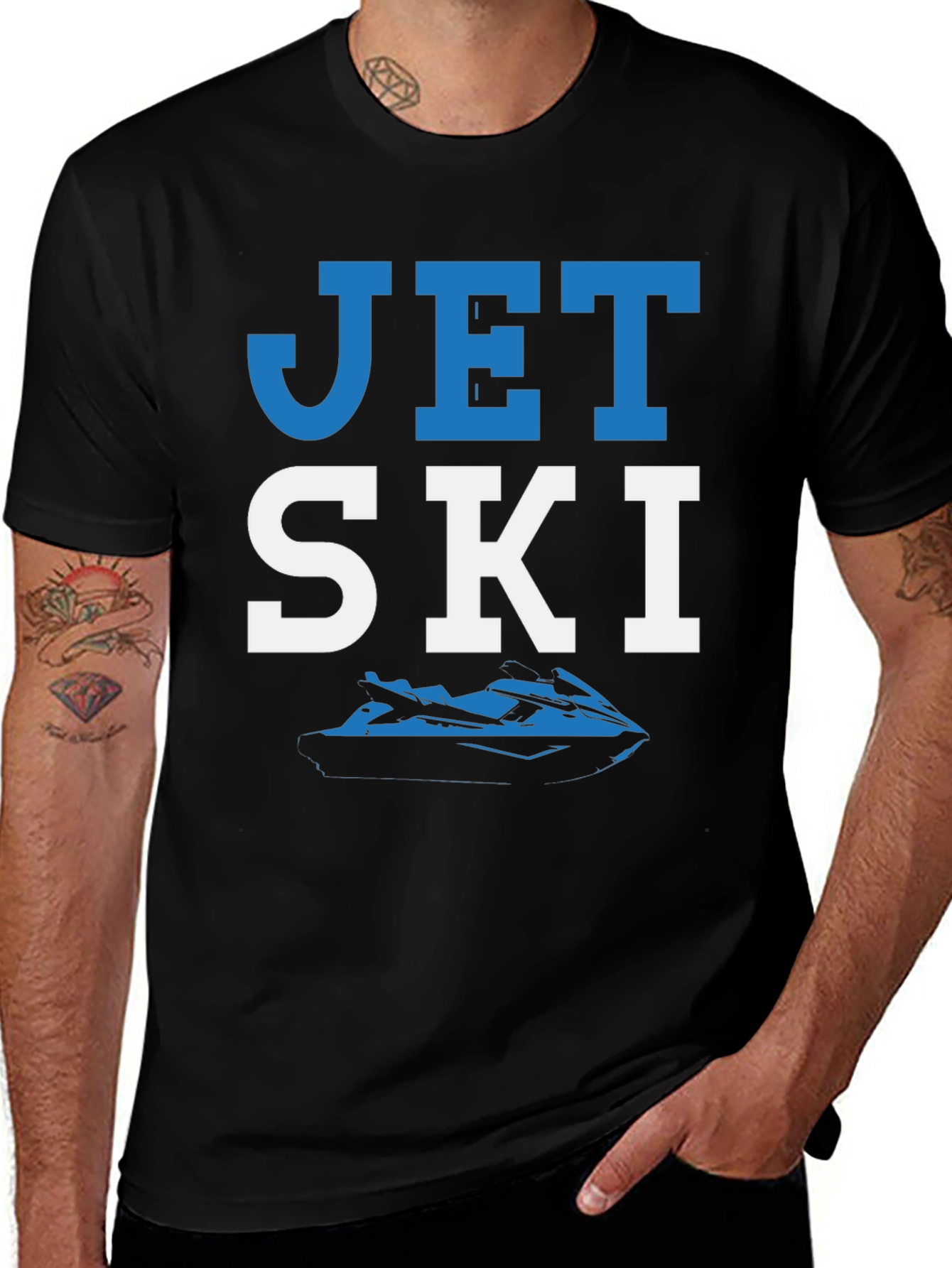 Jet Ski Graphic T-Shirt - Black