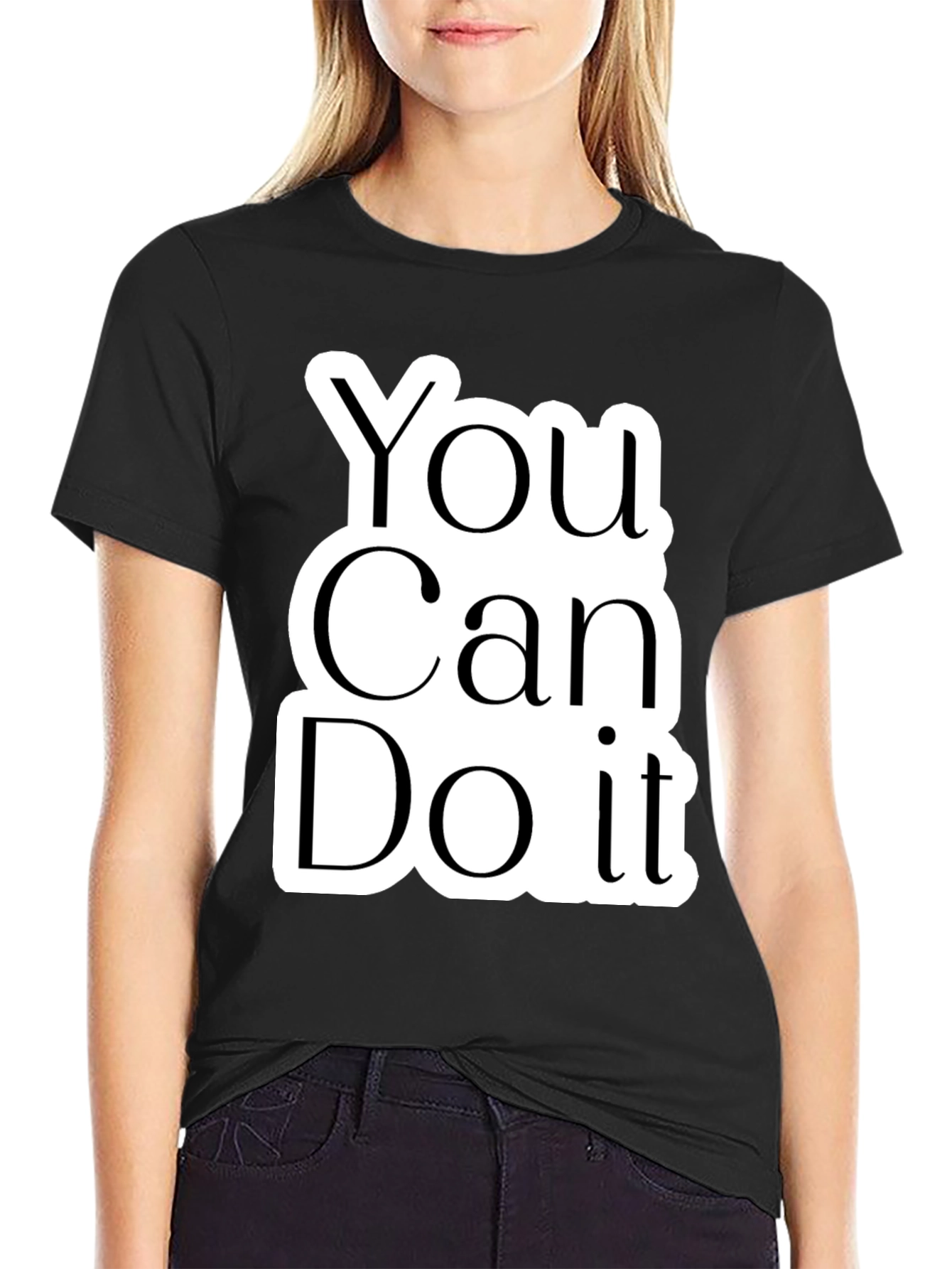 Motivational You Can Do It Black T-Shirt