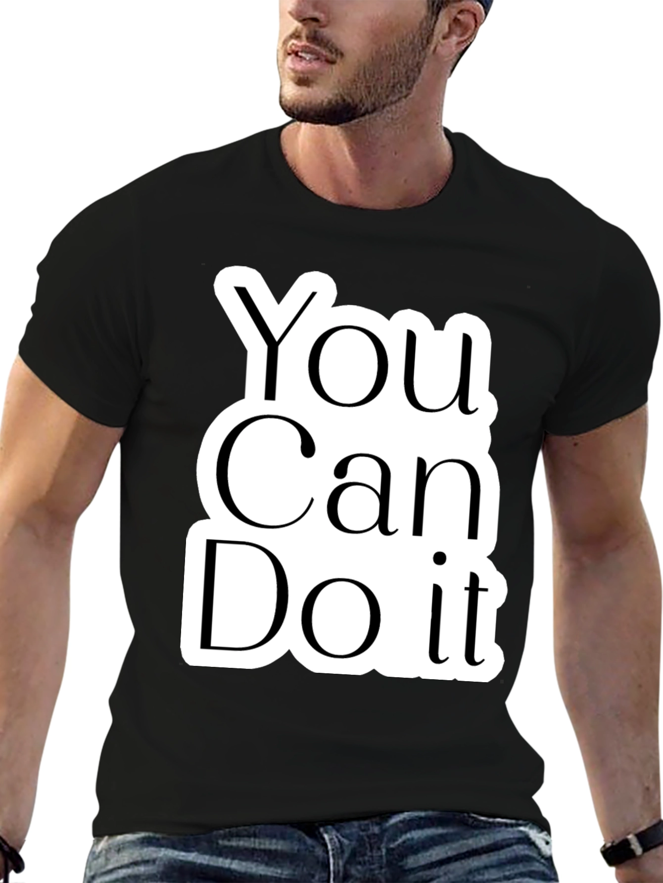 Motivational You Can Do It Black T-Shirt